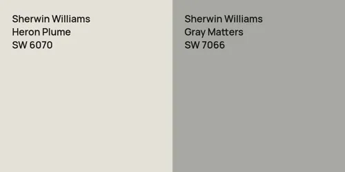 SW 6070 Heron Plume vs SW 7066 Gray Matters