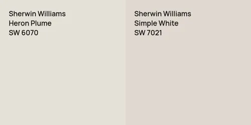 SW 6070 Heron Plume vs SW 7021 Simple White