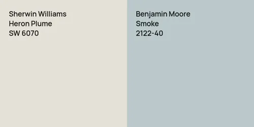 SW 6070 Heron Plume vs 2122-40 Smoke