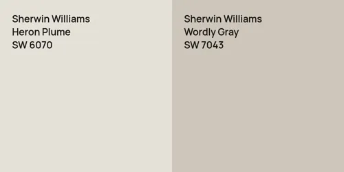 SW 6070 Heron Plume vs SW 7043 Wordly Gray