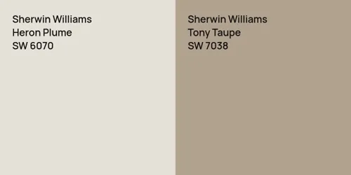 SW 6070 Heron Plume vs SW 7038 Tony Taupe