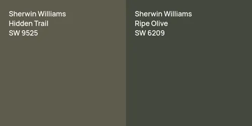 SW 9525 Hidden Trail vs SW 6209 Ripe Olive