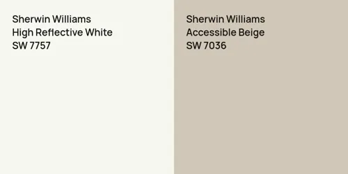 SW 7757 High Reflective White vs SW 7036 Accessible Beige