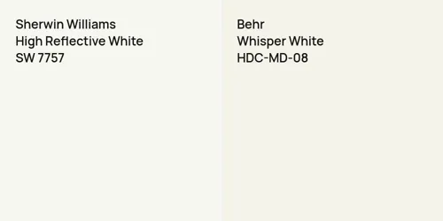 SW 7757 High Reflective White vs HDC-MD-08 Whisper White