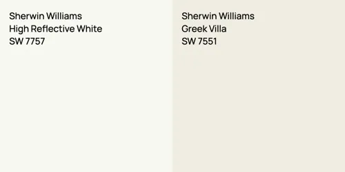 SW 7757 High Reflective White vs SW 7551 Greek Villa