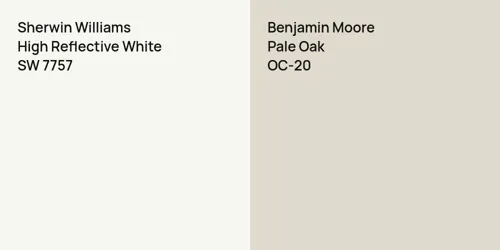 SW 7757 High Reflective White vs OC-20 Pale Oak