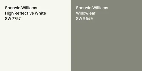 SW 7757 High Reflective White vs SW 9649 Willowleaf