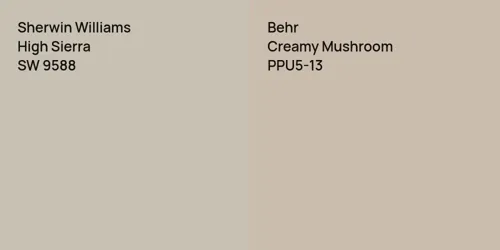 SW 9588 High Sierra vs PPU5-13 Creamy Mushroom