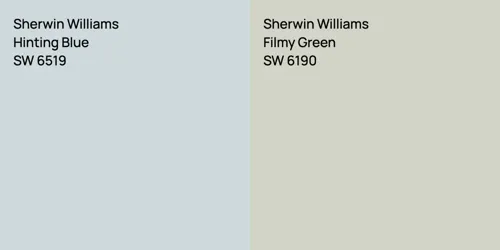 SW 6519 Hinting Blue vs SW 6190 Filmy Green