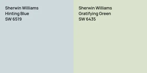 SW 6519 Hinting Blue vs SW 6435 Gratifying Green