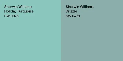 SW 0075 Holiday Turquoise vs SW 6479 Drizzle