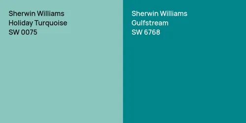 SW 0075 Holiday Turquoise vs SW 6768 Gulfstream