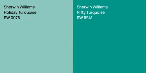 SW 0075 Holiday Turquoise vs SW 6941 Nifty Turquoise