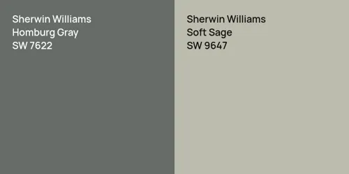 SW 7622 Homburg Gray vs SW 9647 Soft Sage