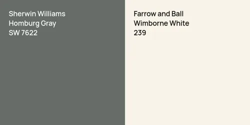 SW 7622 Homburg Gray vs 239 Wimborne White