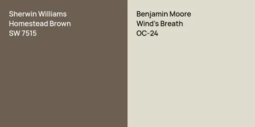 SW 7515 Homestead Brown vs OC-24 Wind's Breath