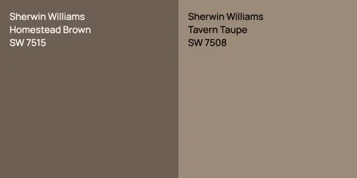 SW 7515 Homestead Brown vs SW 7508 Tavern Taupe