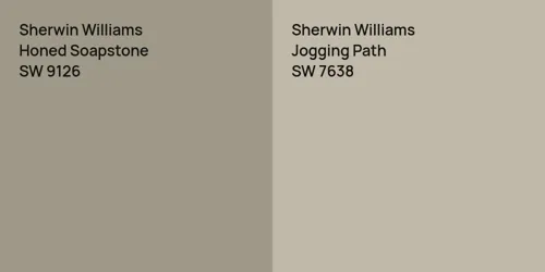 SW 9126 Honed Soapstone vs SW 7638 Jogging Path