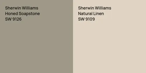 SW 9126 Honed Soapstone vs SW 9109 Natural Linen