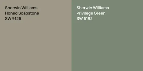 SW 9126 Honed Soapstone vs SW 6193 Privilege Green