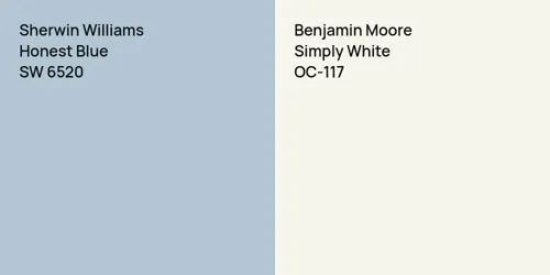 SW 6520 Honest Blue vs OC-117 Simply White