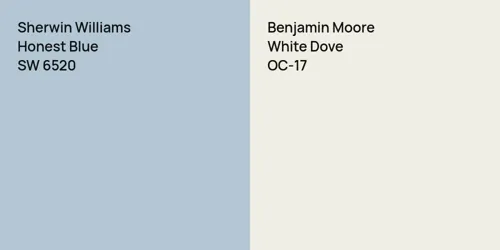 SW 6520 Honest Blue vs OC-17 White Dove