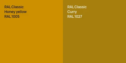 RAL 1005  Honey yellow vs RAL 1027  Curry