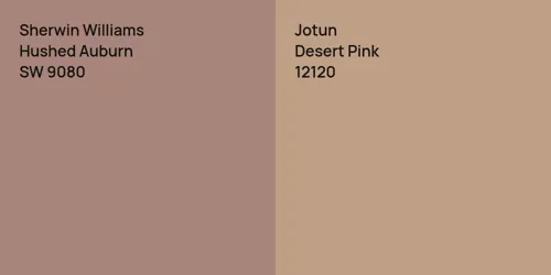 SW 9080 Hushed Auburn vs 12120 Desert Pink