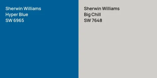 SW 6965 Hyper Blue vs SW 7648 Big Chill