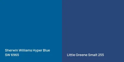 SW 6965 Hyper Blue vs 255 Smalt