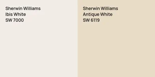 SW 7000 Ibis White vs SW 6119 Antique White