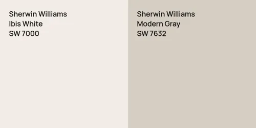 SW 7000 Ibis White vs SW 7632 Modern Gray