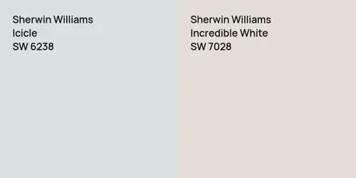 SW 6238 Icicle vs SW 7028 Incredible White