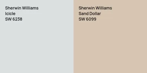 SW 6238 Icicle vs SW 6099 Sand Dollar