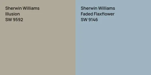 SW 9592 Illusion vs SW 9146 Faded Flaxflower