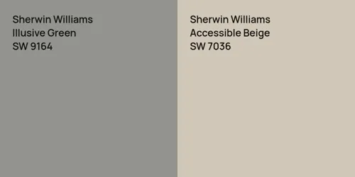 SW 9164 Illusive Green vs SW 7036 Accessible Beige