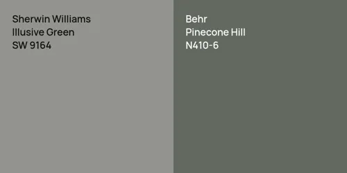 SW 9164 Illusive Green vs N410-6 Pinecone Hill