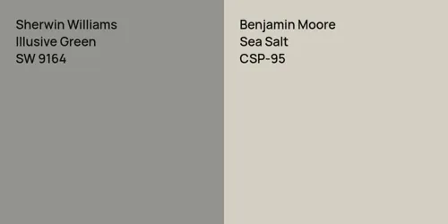 SW 9164 Illusive Green vs CSP-95 Sea Salt