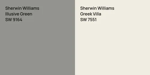 SW 9164 Illusive Green vs SW 7551 Greek Villa