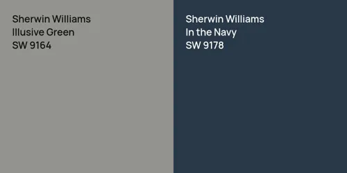 SW 9164 Illusive Green vs SW 9178 In the Navy