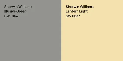 SW 9164 Illusive Green vs SW 6687 Lantern Light