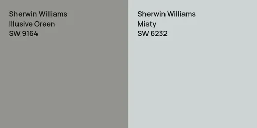 SW 9164 Illusive Green vs SW 6232 Misty