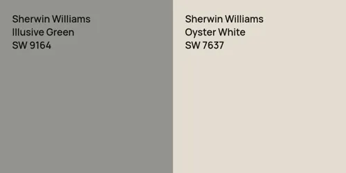 SW 9164 Illusive Green vs SW 7637 Oyster White