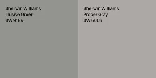 SW 9164 Illusive Green vs SW 6003 Proper Gray