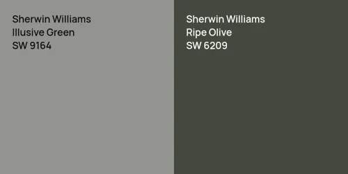 SW 9164 Illusive Green vs SW 6209 Ripe Olive