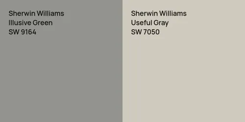 SW 9164 Illusive Green vs SW 7050 Useful Gray