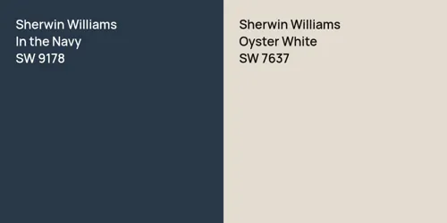 SW 9178 In the Navy vs SW 7637 Oyster White