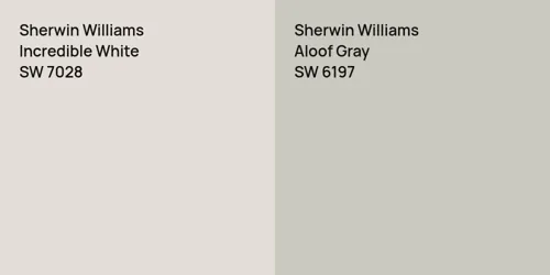 SW 7028 Incredible White vs SW 6197 Aloof Gray