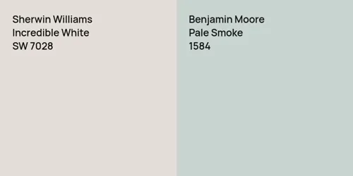 SW 7028 Incredible White vs 1584 Pale Smoke