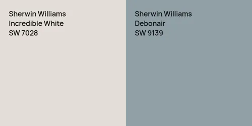 SW 7028 Incredible White vs SW 9139 Debonair